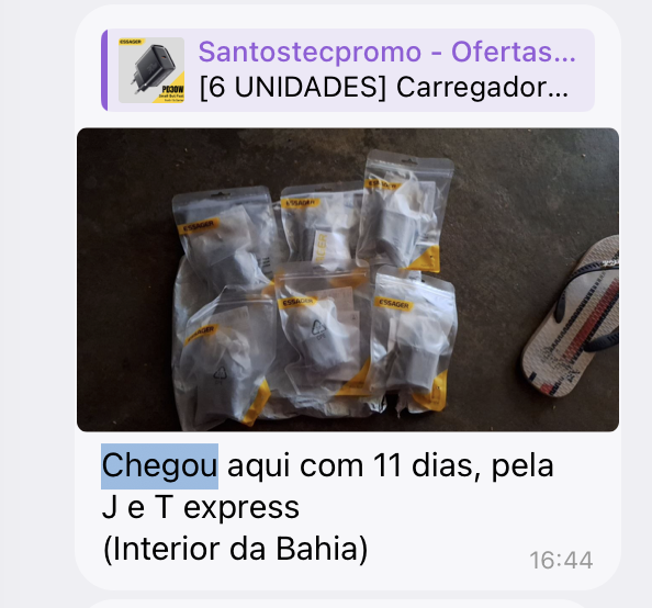 Depoimento: carregadores entregues no interior da Bahia